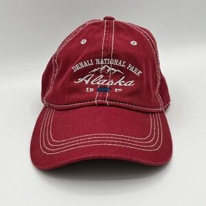 Prairie Mountain Denali National Park Alaska Hat Red Embroidered Unisex Cap